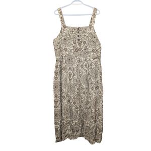 Y2K Denim 24/7 Brown Cream Boho Paisley Print Midi/Maxi Sundress - Size 22W